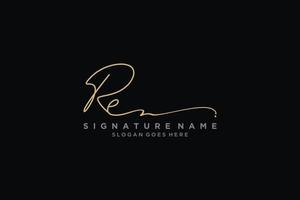 Initial RE Letter Signature Logo Template elegant design logo Sign Symbol template vector icon