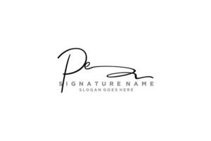 Initial PE Letter Signature Logo Template elegant design logo Sign Symbol template vector icon