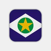 Mato Grosso Flag, state of Brazil. Vector Illustration.