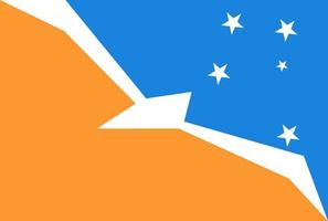 Tierra del Fuego Flag. Argentina Provinces. Vector Illustration.
