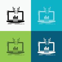 Analysis. analytical. management. online. platform Icon Over Various Background. glyph style design. designed for web and app. Eps 10 vector illustration
