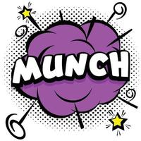 munch comic plantilla brillante con burbujas de discurso en marcos coloridos vector