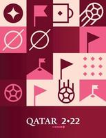 Geometric Poster Football Doha Qatar 2022 Creative. Soccer Web Flyer Template Background vector