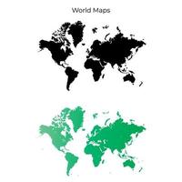 World map color vector template. Silhouette map of the world. Vector eps 10.