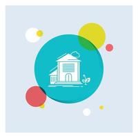 Home. house. Apartment. building. office White Glyph Icon colorful Circle Background vector