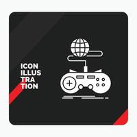 Red and Black Creative presentation Background for Game. gaming. internet. multiplayer. online Glyph Icon vector