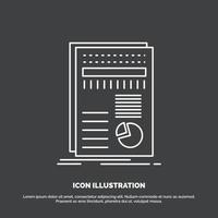 business. data. finance. report. statistics Icon. Line vector symbol for UI and UX. website or mobile application
