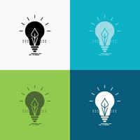 bulb. idea. electricity. energy. light Icon Over Various Background. glyph style design. designed for web and app. Eps 10 vector illustration