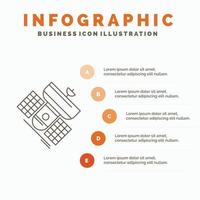 Broadcast. broadcasting. communication. satellite. telecommunication Infographics Template for Website and Presentation. Line Gray icon with Orange infographic style vector illustration