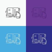 book. lesson. study. literature. reading Icon Over Various Background. Line style design. designed for web and app. Eps 10 vector illustration