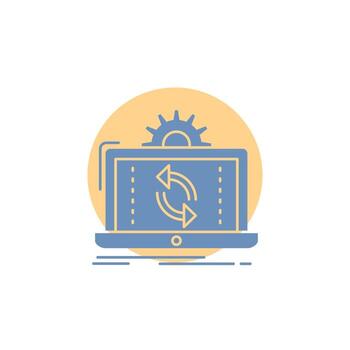 data. processing. Analysis. reporting. sync Glyph Icon. vector