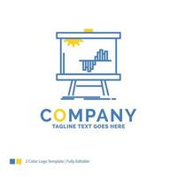 Business. chart. data. graph. stats Blue Yellow Business Logo template. Creative Design Template Place for Tagline.