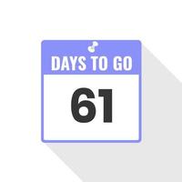 61 Days Left Countdown sales icon. 61 days left to go Promotional banner vector