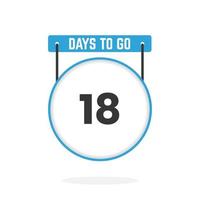 18 Days Left Countdown for sales promotion. 18 days left to go Promotional sales banner vector