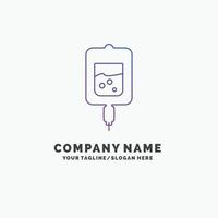 blood. test. sugar test. samples Purple Business Logo Template. Place for Tagline vector