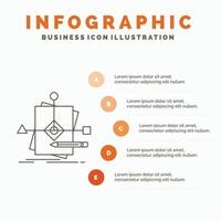 Algorithm. business. foretelling. pattern. plan Infographics Template for Website and Presentation. Line Gray icon with Orange infographic style vector illustration