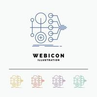 monetization. finance. money. transfer. value 5 Color Line Web Icon Template isolated on white. Vector illustration