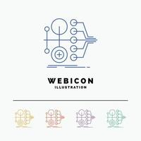 monetization. finance. money. transfer. value 5 Color Line Web Icon Template isolated on white. Vector illustration