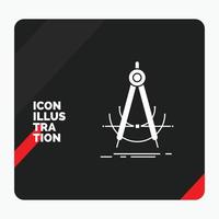 Red and Black Creative presentation Background for Precision. accure. geometry. compass. measurement Glyph Icon vector