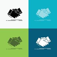 handshake. hand shake. shaking hand. Agreement. business Icon Over Various Background. glyph style design. designed for web and app. Eps 10 vector illustration