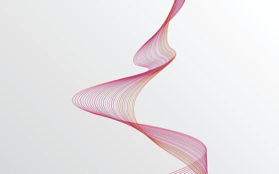 Colorful shiny wave with lines. Curved wavy line. smooth stripe. Design element vector