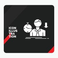 Red and Black Creative presentation Background for failure. fail. sad. depression. time Glyph Icon vector