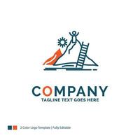 Success. personal. development. Leader. career Logo Design. Blue and Orange Brand Name Design. Place for Tagline. Business Logo template. vector