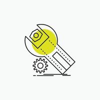 settings. App. installation. maintenance. service Line Icon vector