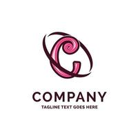 C Company Name Design Pink Beautity Logo Design. Logo Template. Brand Name template Place for Tagline. Creative Logo Design vector