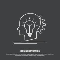 creative. creativity. head. idea. thinking Icon. Line vector symbol for UI and UX. website or mobile application