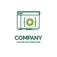 Api. app. coding. developer. software Flat Business Logo template. Creative Green Brand Name Design. vector