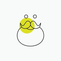 bigote. inconformista. movimiento Papa Noel. icono de línea portadora vector