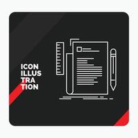 Red and Black Creative presentation Background for Code. coding. file. programming. script Line Icon vector