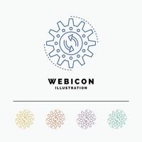 management. process. production. task. work 5 Color Line Web Icon Template isolated on white. Vector illustration