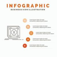 error. application. message. problem. server Infographics Template for Website and Presentation. Line Gray icon with Orange infographic style vector illustration