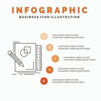 sketch. sketching. design. draw. geometry Infographics Template for Website and Presentation. Line Gray icon with Orange infographic style vector illustration