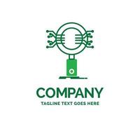 Analysis. Search. information. research. Security Flat Business Logo template. Creative Green Brand Name Design. vector