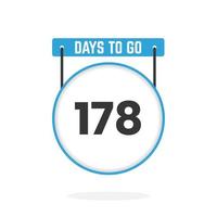 178 Days Left Countdown for sales promotion. 178 days left to go Promotional sales banner vector