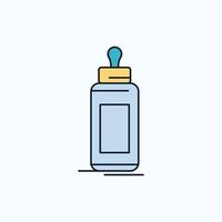 alimentador. botella. niño. bebé. icono plano de leche. signo y símbolos verdes y amarillos para el sitio web y la aplicación móvil. ilustración vectorial vector