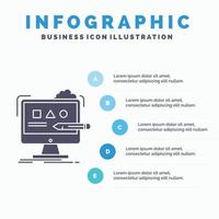 Art. computer. design. digital. studio Infographics Template for Website and Presentation. GLyph Gray icon with Blue infographic style vector illustration.