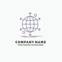 business. international. net. network. web Purple Business Logo Template. Place for Tagline vector