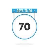 70 Days Left Countdown for sales promotion. 70 days left to go Promotional sales banner vector