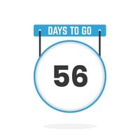 Quedan 56 días de cuenta regresiva para la promoción de ventas. Quedan 56 días para el banner de ventas promocionales. vector