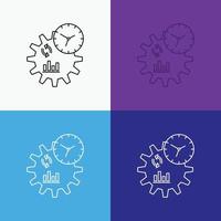 Business. engineering. management. process Icon Over Various Background. Line style design. designed for web and app. Eps 10 vector illustration