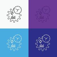 Business. engineering. management. process Icon Over Various Background. Line style design. designed for web and app. Eps 10 vector illustration