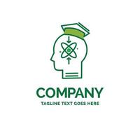 capability. head. human. knowledge. skill Flat Business Logo template. Creative Green Brand Name Design. vector