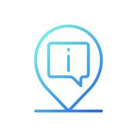 Info pin pixel perfect gradient linear vector icon. Location mark on map. Finding information center. Thin line color symbol. Modern style pictogram. Vector isolated outline drawing