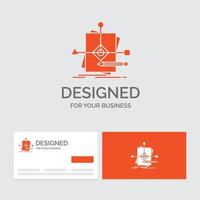 Business logo template for Algorithm. business. foretelling. pattern. plan. Orange Visiting Cards with Brand logo template. vector