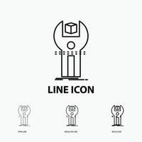 SDK. App. development. kit. programming Icon in Thin. Regular and Bold Line Style. Vector illustration