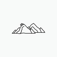 mountain. landscape. hill. nature. scene Line Icon. Vector isolated illustration